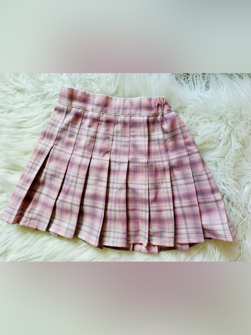 Classic School Uniform Girls Pink Plaid Pleated Skort size 4 NEW